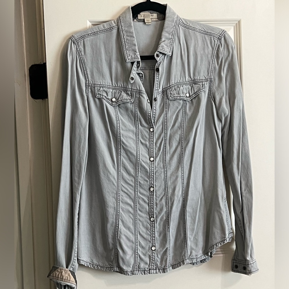 Burberry gray denim shirt